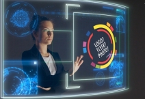 Business Woman with Hologram